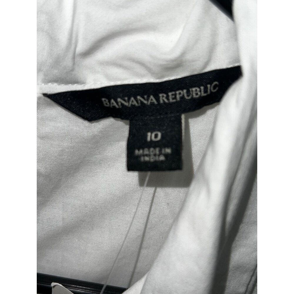 Banana Republic White Sleeveless Maxi Dress w Tie Neck Size 10 Made In India - Picture 3 of 5